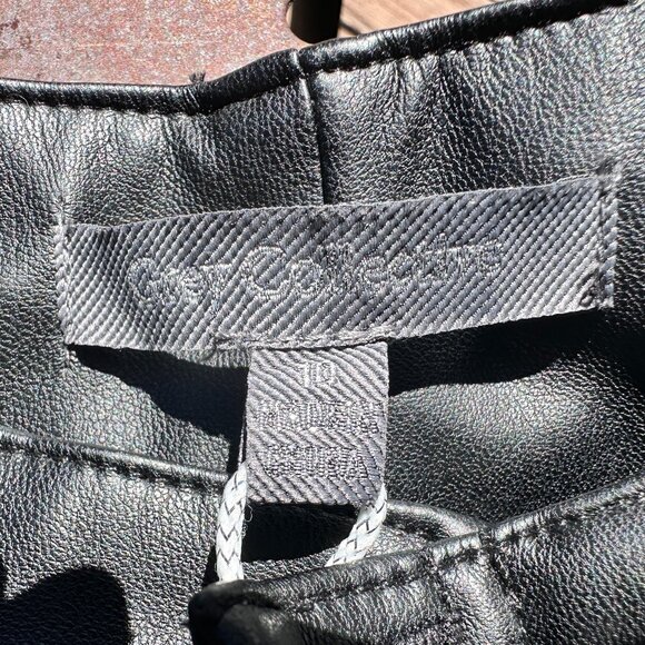 NWT Grey Collective Vegan Leather Cropped Flare Pants with Belt - Picture 10 of 11